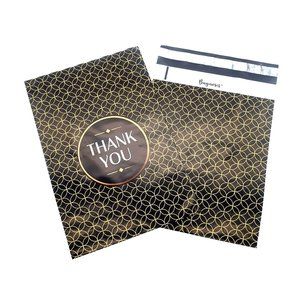 Gold Thank You 10 x 13 Poly Mailers Printed Bags For Mailing Shipping 25 Pack